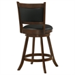 Pemberly Row Upholstered Faux Leather Swivel Counter Height Stools in Black