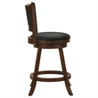 Pemberly Row Upholstered Faux Leather Swivel Counter Height Stools in Black