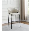 Pemberly Row Modern Fabric Bar Stools with Sloped Arm in Beige