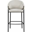 Pemberly Row Modern Fabric Bar Stools with Sloped Arm in Beige