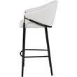 Pemberly Row Modern Fabric Bar Stools with Sloped Arm in Beige