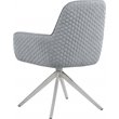 Pemberly Row Flare Arm Contemporary Fabric Swivel Dining Chair in Gray