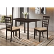 Pemberly Row 3-piece Drop Leaf Wood Dining Set Cappuccino and Tan