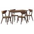 Pemberly Row 5-piece Rectangular Wood Dining Set Chestnut and Tan