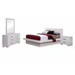 Pemberly Row 4-piece Queen Platform Wood Bedroom Set in White