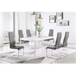 Pemberly Row Faux Leather Upholstered High Back Side Chairs in Gray