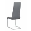 Pemberly Row Faux Leather Upholstered High Back Side Chairs in Gray