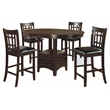 Pemberly Row 5-piece Wood Counter Height Dining Room Set Espresso and Black
