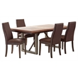 Pemberly Row 5-piece Wood Dining Room Set Natural Walnut and Cocoa Brown