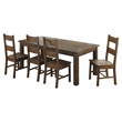 Pemberly Row 5-piece Wood Dining Room Set Rustic Golden Brown
