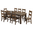 Pemberly Row 9-piece Wood Dining Room Set Rustic Golden Brown