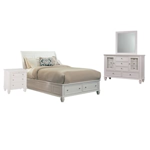 Pemberly Row 4-piece Eastern King Storage Wood Bedroom Set Buttermilk