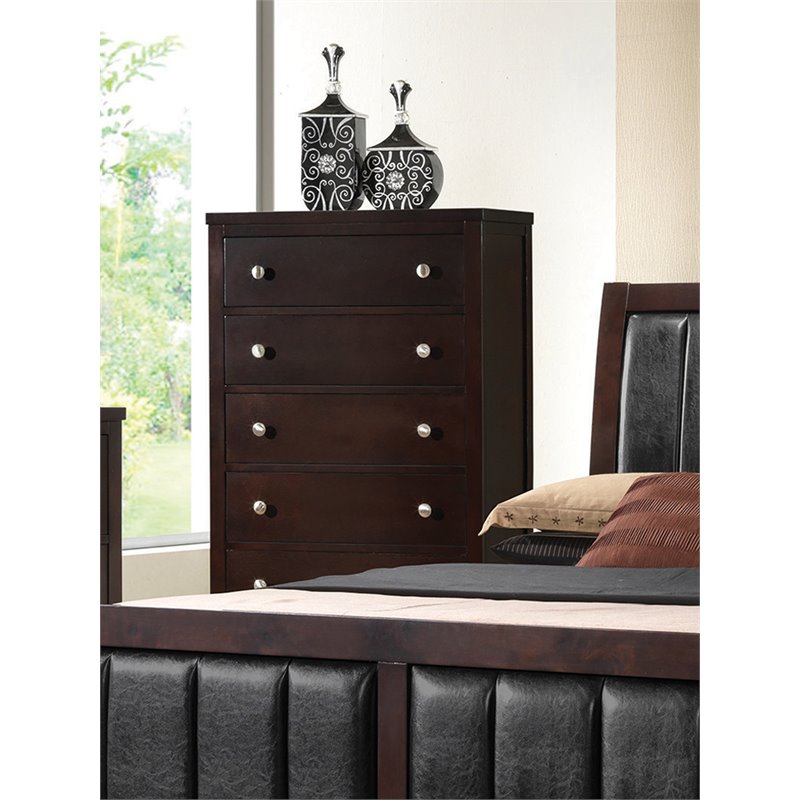 Pemberly Row 5-piece California King Wood Bedroom Set Cappuccino and Black