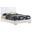 Pemberly Row Polyurethane Full Panel Bed with LED Lighting in White