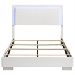 Pemberly Row Polyurethane Full Panel Bed with LED Lighting in White