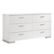 Pemberly Row 6-piece California King Wood Bedroom Set in Glossy White