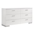 Pemberly Row Modern 6-piece Queen Wood Bedroom Set in Glossy White