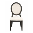 Pemberly Row Transitional Upholstered Fabric Dining Chairs in Cream