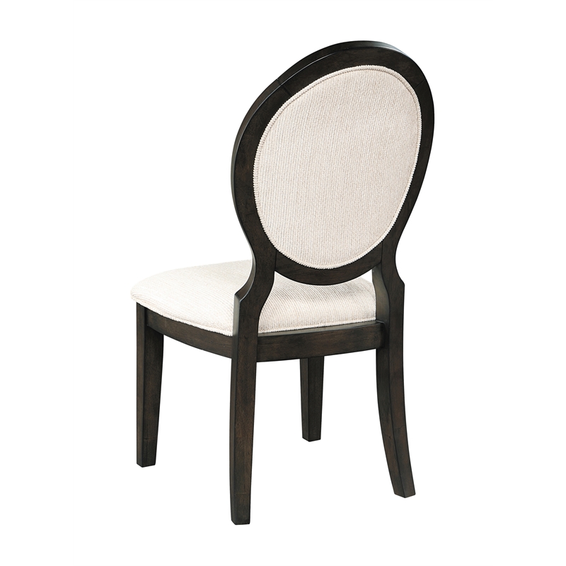Pemberly Row Transitional Upholstered Fabric Dining Chairs in Cream