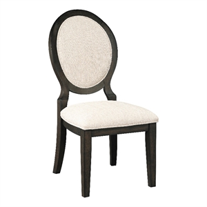 Pemberly Row Transitional Upholstered Fabric Dining Chairs in Cream