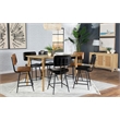 Pemberly Row Leather Upholstered Counter Height Stools Camel