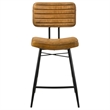 Pemberly Row Leather Upholstered Counter Height Stools Camel