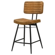 Pemberly Row Leather Upholstered Counter Height Stools Camel