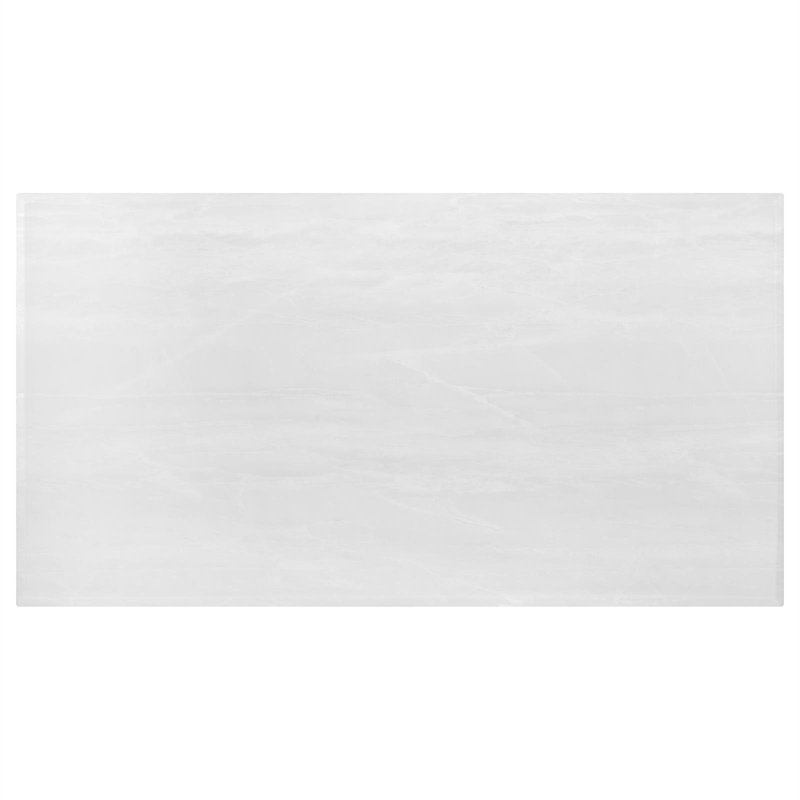 Pemberly Row Metal Rectangle Faux Marble Top Dining Table White and Chrome