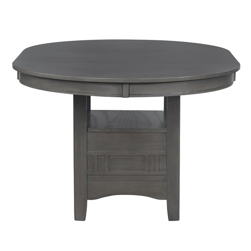 Pemberly Row Transitional Wood Dining Table with Storage Medium Gray