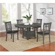 Pemberly Row Transitional Wood Dining Table with Storage Medium Gray