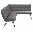 Pemberly Row Fabric Upholstered L-Shaped Nook Dining Bench Gray