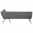 Pemberly Row Fabric Upholstered L-Shaped Nook Dining Bench Gray