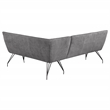Pemberly Row Fabric Upholstered L-Shaped Nook Dining Bench Gray