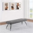 Pemberly Row Mid-Century Fabric Upholstered Dining Bench Gray