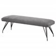 Pemberly Row Mid-Century Fabric Upholstered Dining Bench Gray