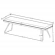 Pemberly Row Mid-Century Fabric Upholstered Dining Bench Gray