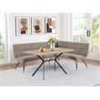 Pemberly Row Fabric Upholstered L-Shaped Nook Dining Bench Taupe