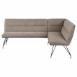 Pemberly Row Fabric Upholstered L-Shaped Nook Dining Bench Taupe