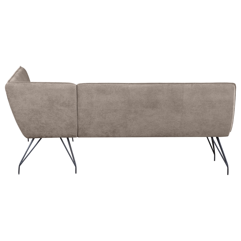 Pemberly Row Fabric Upholstered L-Shaped Nook Dining Bench Taupe