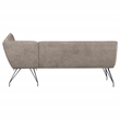 Pemberly Row Fabric Upholstered L-Shaped Nook Dining Bench Taupe