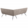 Pemberly Row Fabric Upholstered L-Shaped Nook Dining Bench Taupe