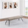 Pemberly Row Mid-Century Fabric Upholstered Dining Bench Taupe
