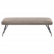 Pemberly Row Mid-Century Fabric Upholstered Dining Bench Taupe