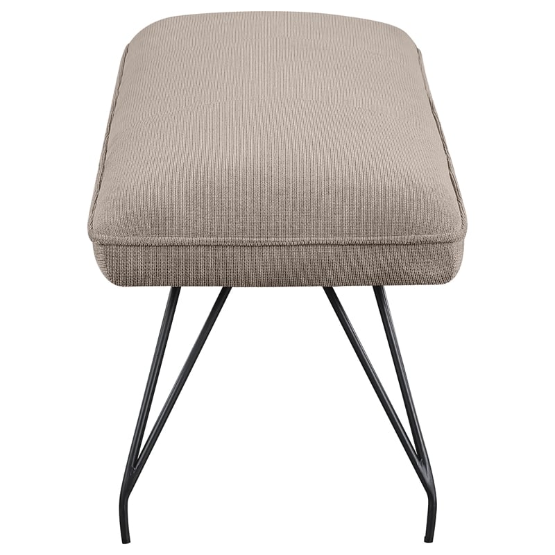 Pemberly Row Mid-Century Fabric Upholstered Dining Bench Taupe
