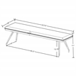 Pemberly Row Mid-Century Fabric Upholstered Dining Bench Taupe
