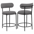 Pemberly Row Contemporary Boucle Fabric Upholstered Counter Chairs Gray