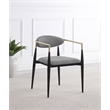 Pemberly Row Contemporary Fabric Upholstered Dining Arm Chairs Gray