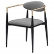 Pemberly Row Contemporary Fabric Upholstered Dining Arm Chairs Gray