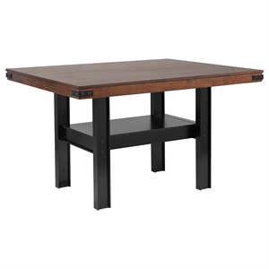 Pemberly Row 60-inch Wood Counter Height Dining Table Brown and Black