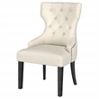 Pemberly Row Fabric Upholstered Dining Side Chair Beige and Black